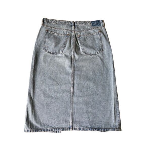 NEW Abercrombie & Fitch High Rise Denim Skirt size 14 Petite Light Wash Blue - Picture 3 of 11